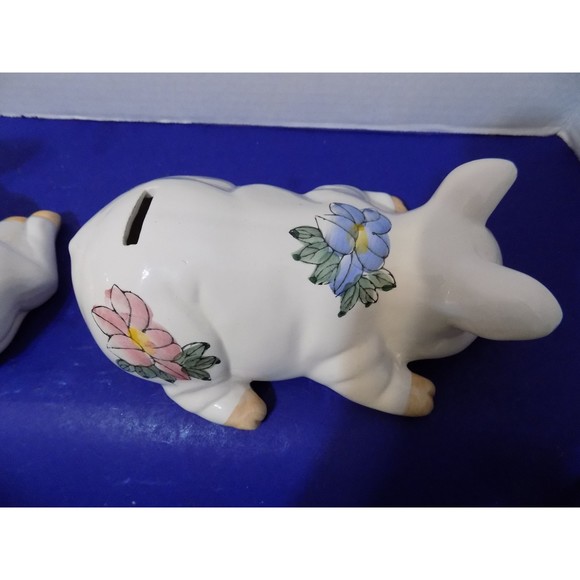 Set of Ceramic Pig Piggy Bank's Figurine Statue Country Farm Decor - Picture 6 of 7